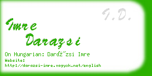 imre darazsi business card